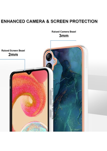 Samsung Galaxy A04E 4g / F04 4g / M04 4g Yb Imd Serisi-16 Stil E Mermer Desen Tpu Imd Telefon Kılıfı 2.0mm Elektroplasyon Kapağı (Yurt Dışından) modelleri
