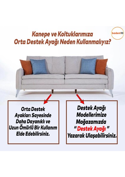 Clara Mobilya Kanepe Sehpa Tv Ünitesi Baza Koltuk Ayağı Beyaz Renk 12 Cm Ayakları