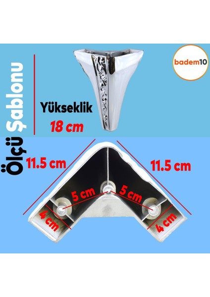 Seher 1 Çift Avangart Mobilya Kanepe Sehpa Tv Ünitesi Konsol Koltuk Ayağı 18 cm Krom Renk Ayakları modelleri