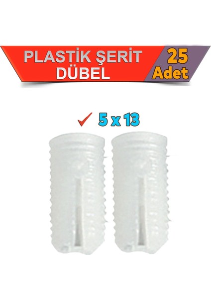 Şerit Dübel 5X13 Plastik (25 Adet) fırsatları