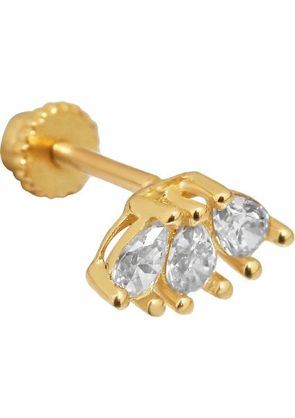 14 Ayar Altın Üç Damla Piercing Tragus Helix modelleri