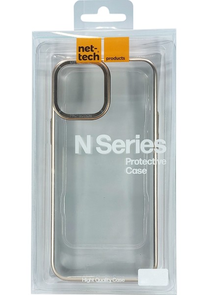 Apple iPhone 14 Pro Uyumlu Nettech Mika Renkli Metal Çerçeveli Seri Arka Koruma Kılıf