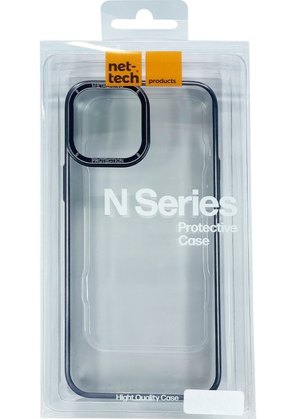Apple iPhone 14 Pro Uyumlu Nettech Mika Renkli Metal Çerçeveli Seri Arka Koruma Kılıf