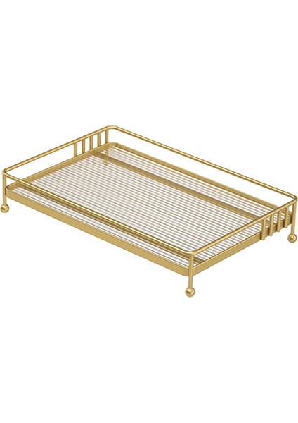 Banyo Vanity Tepsisi Makyaj Organizatörü Parfüm Losyonu Banyo Tezgahı Tek Katman (Yurt Dışından)