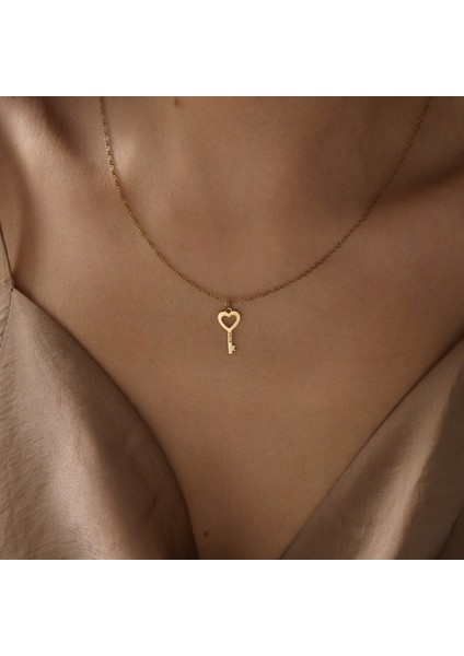 925 Ayar Gümüş Anahtar Isim Kolye