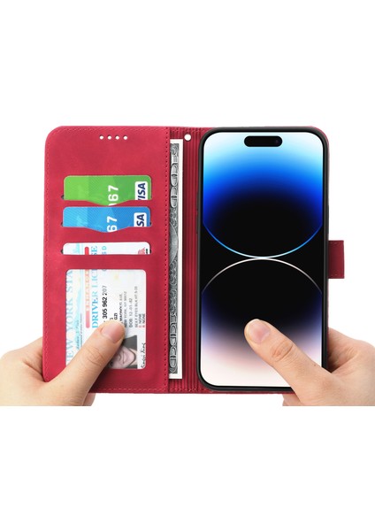 Xstepcase Dierfeng Df-03 Apple Phone 14 Pro Max Pu Deri Kılıf Hatları Için Baskılı Şok Geçirmez Telefon Cüzdan Stand Kapağı (Yurt Dışından) modelleri