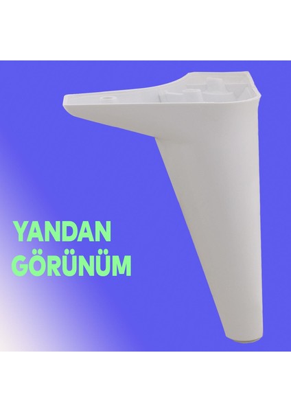 Aspen Mobilya Kanepe Sehpa Tv Ünitesi Baza Koltuk Ayağı Beyaz 15 Cm Ayak (4 ADET)