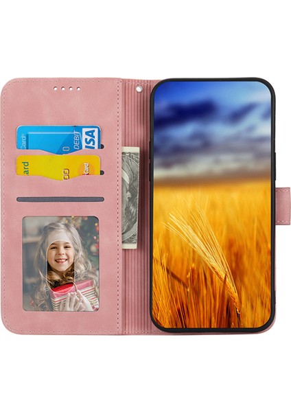 Xstepcase Dierfeng Df-03 Apple Phone 7/8 4.7 Inç / Se (2020) / Se (2022) Için Telefon Kasası, Çizgiler Basmış Deri Koruyucu Telefon Kapağı Cüzdan Standı (Yurt Dışından)