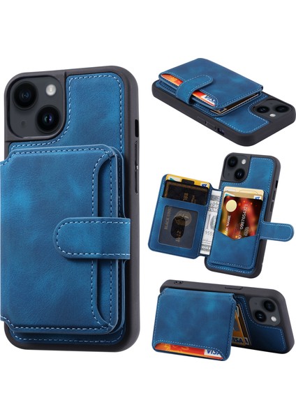 Xstepcase Apple Phone 13 Için Rfıd Engelleme Telefon Kılıfı, Cüzdan Kickstand Deri Kaplamalı Tpu Arka Kapak (Yurt Dışından)