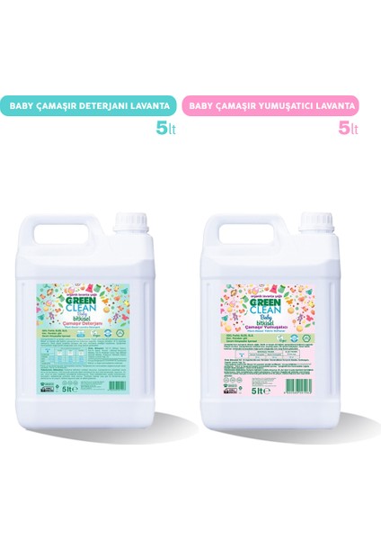 Baby Çamaşır Deterjanı ve Yumuşatıcı Lavanta Yağlı 5 Lt