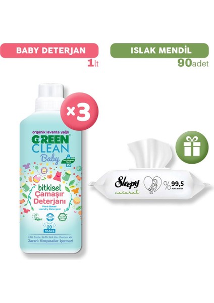 Baby Çamaşır Deterjanı x 3 + Islak Mendil