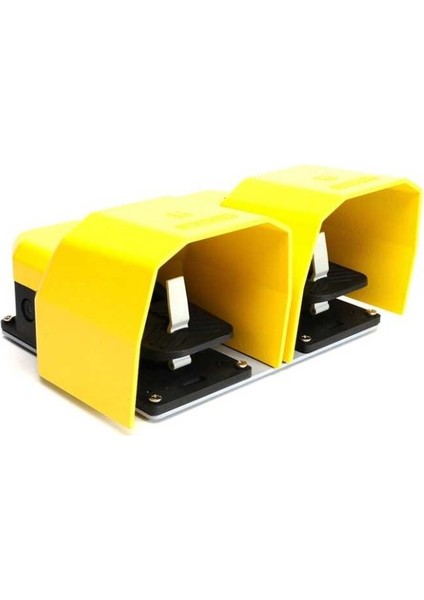 PDKA22BB10 Pdk Serisi Metal Korumalı (1no+1nc)+(1no+1nc) Taşıma Kol Delikli Çiftli Sarı Plastik Pedal
