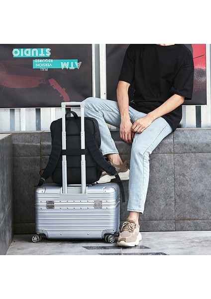 Düz Renk Erkek Omuz Çantası Moda Iş Sırt Çantası (Yurt Dışından) indirimleri