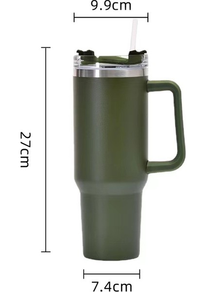 40OZ Paslanmaz Çelik Kahve Kupası Mühürlü Saman Termos Büyük Kapasiteli Araba Vakum Şişesi Seyahat Termos (Yurt Dışından) fiyatları