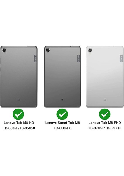 Lenovo Tab M8 (TB-8505F / TB-8505X / TB-8705F) 8" Uyumlu 360° Dönen Stand Suni Deri Kılıf, Gold