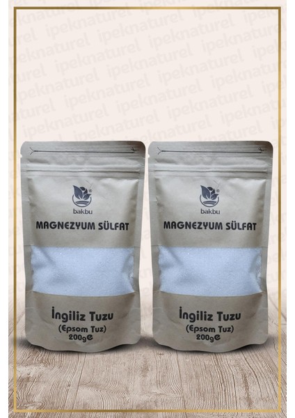 2'li Ingiliz Tuzu Magnezyum Sülfat 200 gr (Epsom Tuzu)