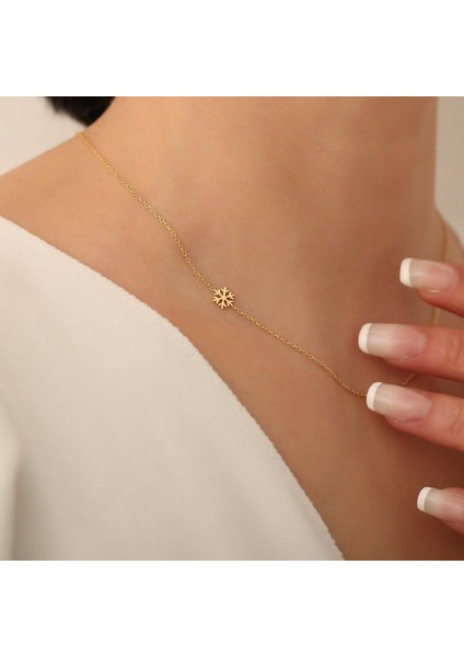 925 Ayar Gümüş Yan Kar Tanesi Kolye fiyatları