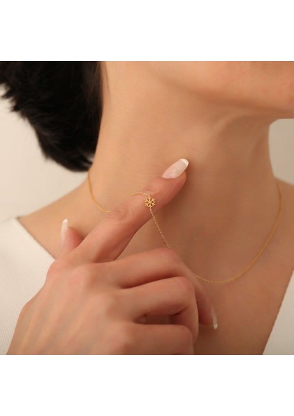 925 Ayar Gümüş Yan Kar Tanesi Kolye modelleri