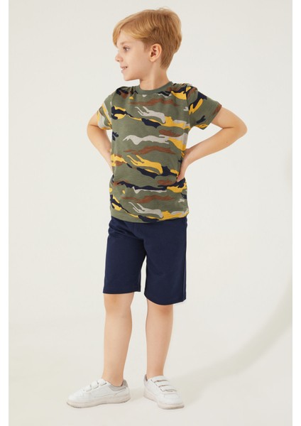 Military Camouflage Erkek Çocuk Bermuda Takım modelleri