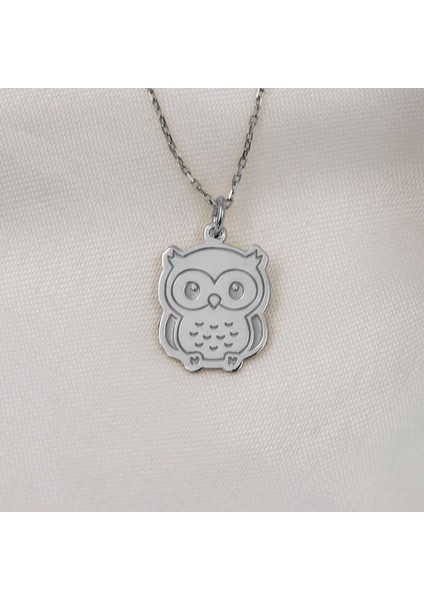 925 Ayar Gümüş Sevimli Baykuş Kolye