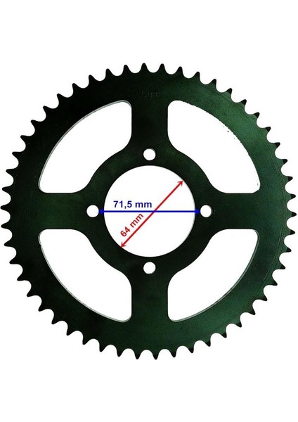 Ybr Uyumlu Arka Dişli 428-50T Iç 64 mm Ind Öm