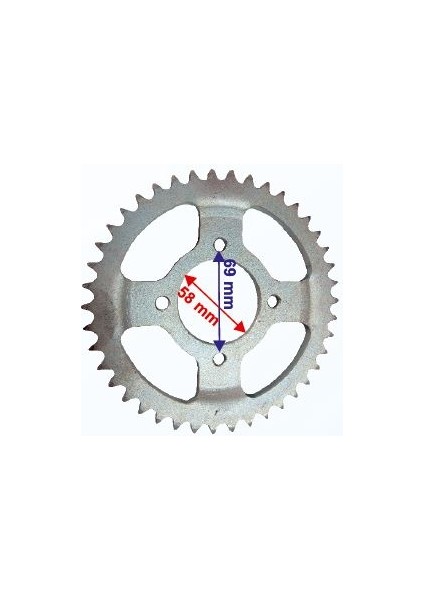 150 Kuba-9 Arka Dişli 428-42T Iç 58 mm Çanaklı Öm