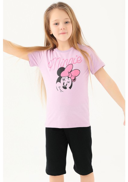 Mınnıe Mouse Kız Çocuk T-Shırt Lila