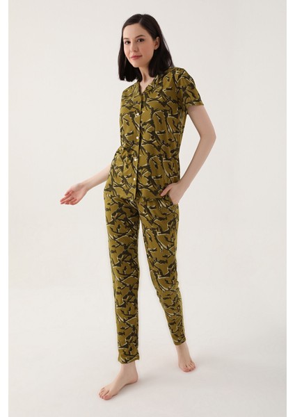Arnetta Yeşil Kadın Gömlek Pijama