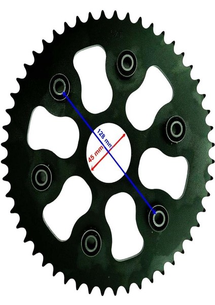 250 Yuki Izci Arka Dişli 428-52T Iç 45X6 Takozlu Ind Öm