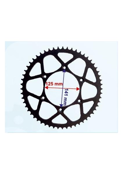 CR125-250-KX-KTM Arka Dişli 520-56T Iç 125X6 Delikli Ind