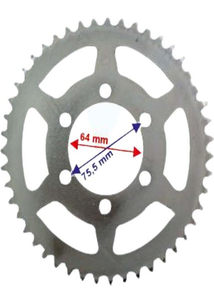 200 Arka Dişli Ramzey 428-47T Iç 64 mm 6 Delikli Öm