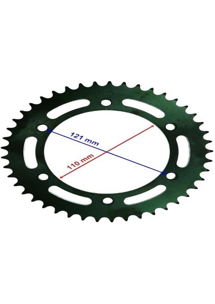 Ybr 250 Uyumlu Arka Dişli 428-45T Iç 110 mm 6 Delikli Ind Öm