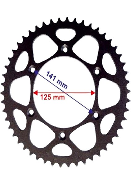 CR125-250-KX-KTM Arka Dişli 520-50T Iç 125X6 Delikli Ind