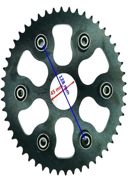 250 Yuki İzci Arka Dişli 428-50T İç 45X6 Takozlu Ind Öm