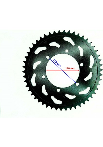Uyumlu R25 Mt-25 Arka Dişli 520-50T Iç 110X6 Delikli Öm