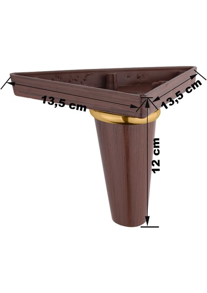 Sena Kahve Gold Çizgili Mobilya Koltuk Çekyat Baza Chester Tv Ünitesi Ayağı 12 cm 4 Adet fiyatları