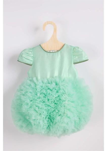 Mint Kısa Kollu Tütülü Bebek Prenses Elbise - Lina fiyatları