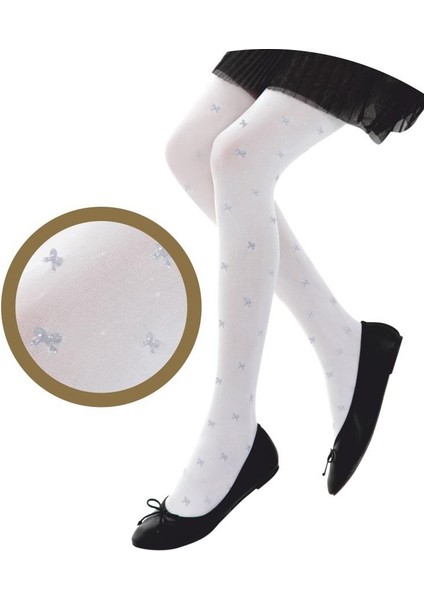 Simli Fiyonklu Çocuk Külotlu Çorap - Dore fiyatları