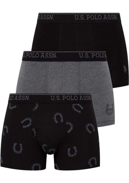 Erkek 3'lü Boxer Antrasit Melanj Siyah 80304