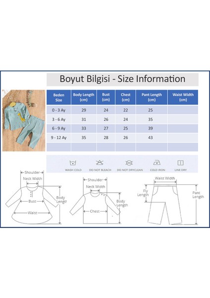 Zürafa Desenli 2'li Erkek Bebek Takım