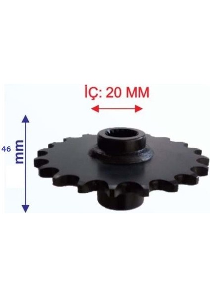 Ön Dişli 520-20T Iç 20 mm Uzunluk 46 mm M Atv