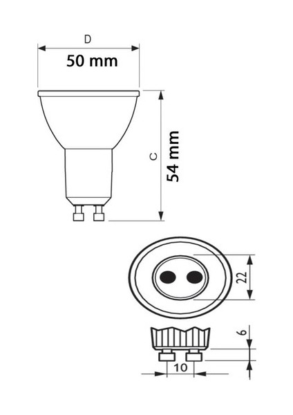 Corepro 4W=50W 345 Lümen Dim LED Ampul Sarı 3000K GU10 Duy 15.000 Saat