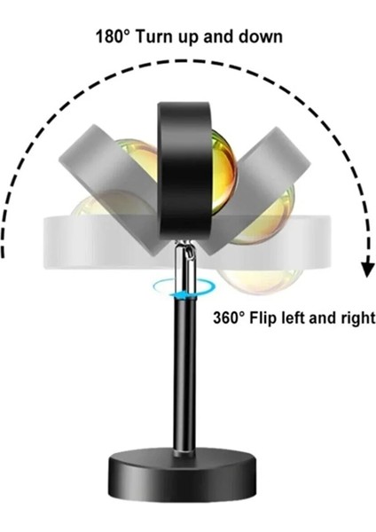 Gün Batımı 4 Renk Lensli Ayak Projektör Duvar Lambası Işık 180 Derece Dönen