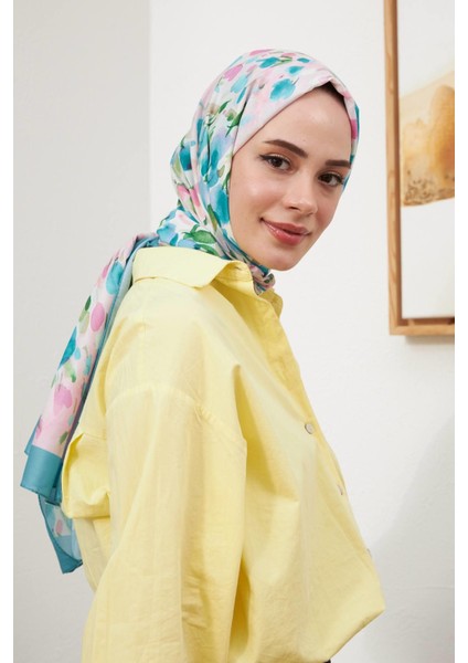 Botanik Serisi İndigo Pamuk Viskon Şal 3023-06 modelleri