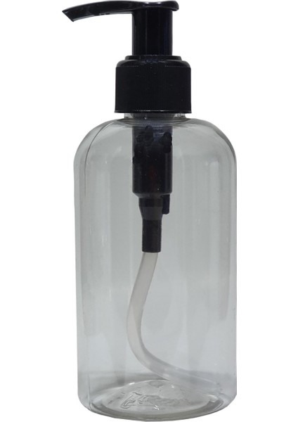 Cam Görünümlü Plastik Şeffaf Şişe Sabunluk Pompalı 250 ml