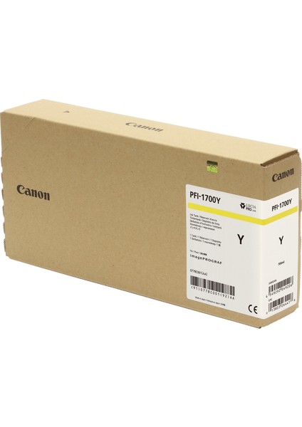 Feyza Bilişim® Canon PFI-1700 Y (Yellow) Sarı Plotter Orijinal Mürekkep Kartuş 700 Ml. (0778C001)