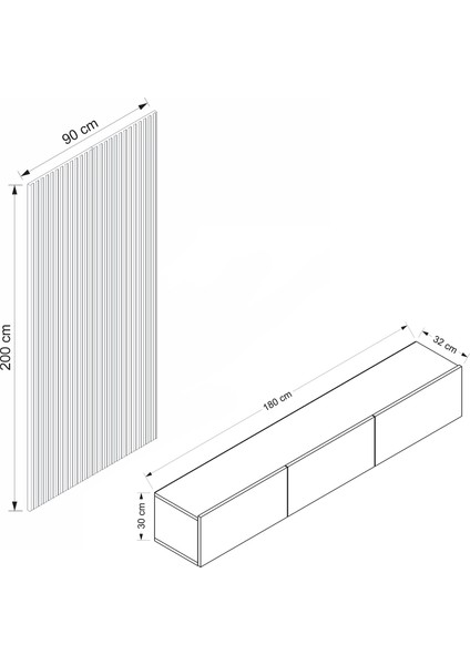 Rigel Dekor Panelli Asma Tv Ünitesi