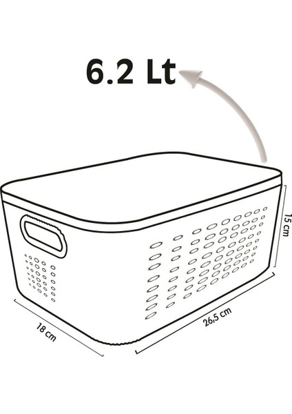 Mutfak Çok Amaçlı Saklama Kutusu, 6,2 Litre Bubble Saklama Kutusu