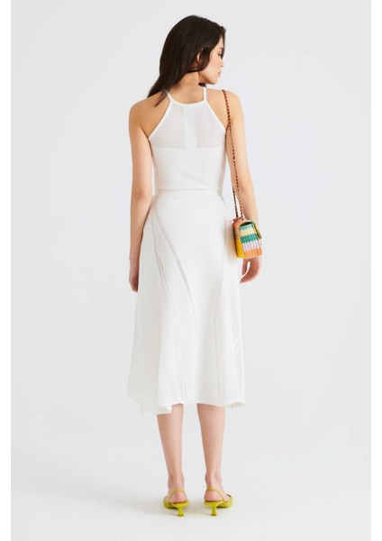 Dekolteli Triko Elbise Ekru Y2279106_049 fiyatları