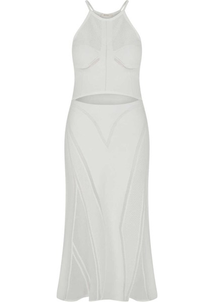 Dekolteli Triko Elbise Ekru Y2279106_049 fırsatları